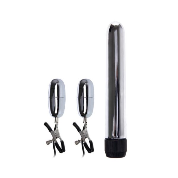 Baile Set Bala Vibrador y Pinzas para Pezones con Vibracin Turbo