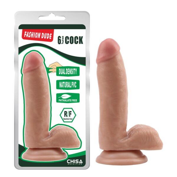 Dildo Dual Density Fashion Dude 6.7 Natural - Imagen 2