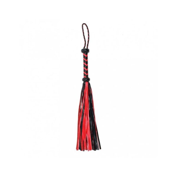 Flogger Trenzado Cuero Negro Rojo - Imagen 2