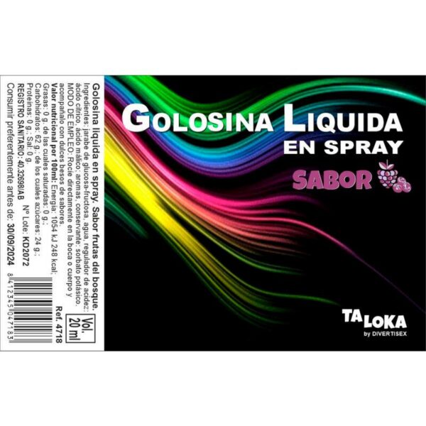 Golosina Lìquida en Spray Sabor Frutas del Bosque 20 ml