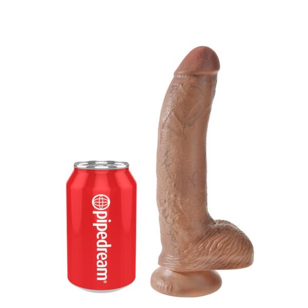 King Cock Pene con Testculos de 9 - Bronceado - Imagen 3