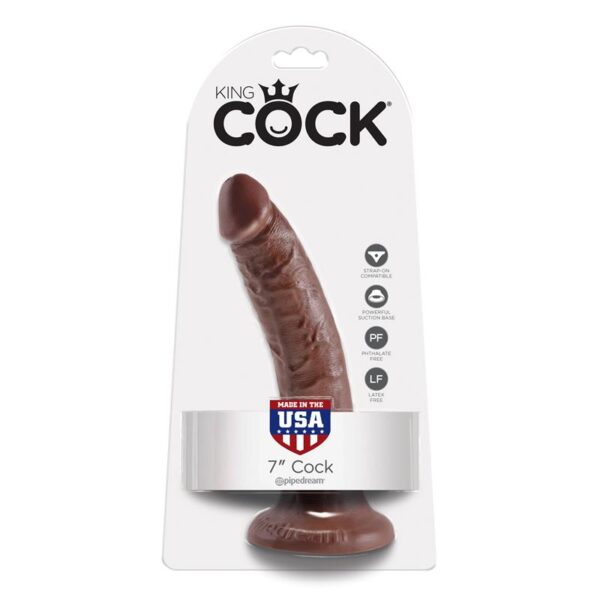 King Cock Pene de 17,78 cm - Color Marrn - Imagen 2