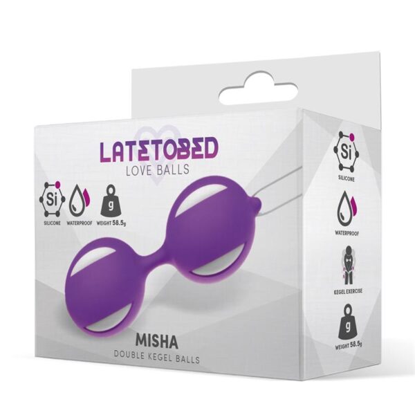 Misha Bola de Kegel Doble Silicona Púrpura - Imagen 2