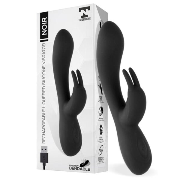 Noir Vibrador Silicona Lìquida Inyectada 2 Motores USB