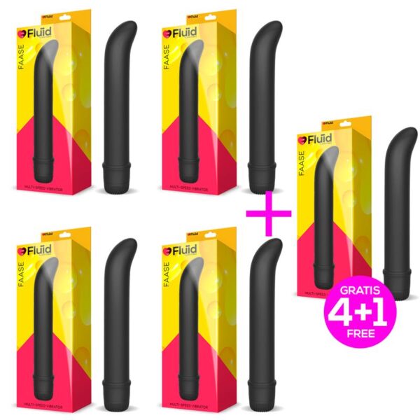 Pack 4+1 Faase Vibrador Multi-Velocidad Punto G 18 cm Negro