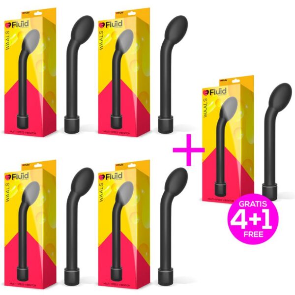 Pack 4+1 Waals Vibrador Multi-Velocidad Punto G 21 cm Negro