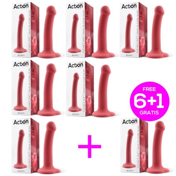 Pack 6+1 Bouncy Dildo Silicona Lìquida Flexible 7-18 cm