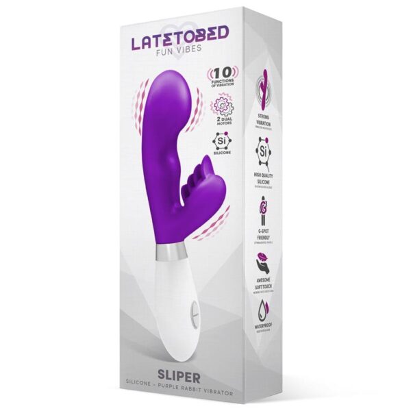 Sliper Vibrador Conejito Silicona Púrpura - Imagen 2