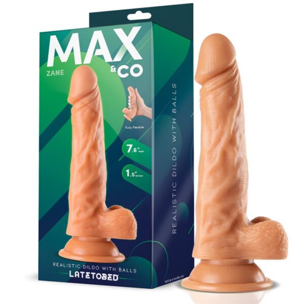 Zane Dildo Realista con Testìculos Natural 7,6 - 19.5 cm