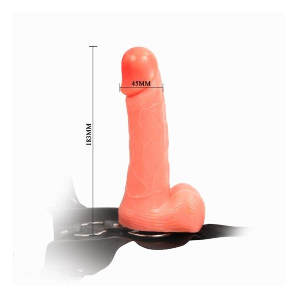 Arnés con Dildo y Testìculos Natural 18,3 cm - Imagen 5