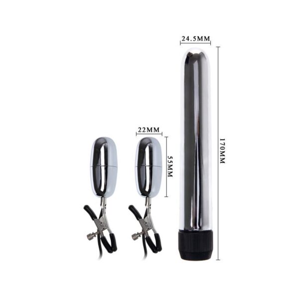 Baile Set Bala Vibrador y Pinzas para Pezones con Vibracin Turbo - Imagen 4