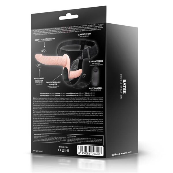 Batek Arnés con Dildo Doble Desmontable, Punto G y Vibración Control Remoto - Imagen 6