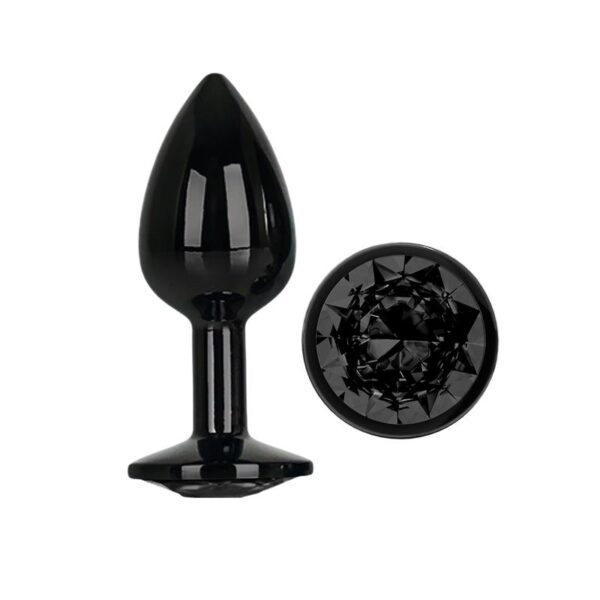 Blackgem Plug Anal Metálico con Joya Talla S Negro - Imagen 2