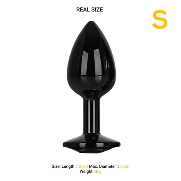 Blackgem Plug Anal Metálico con Joya Talla S Negro - Imagen 4