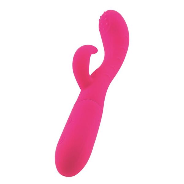 Cakey Vibrador Punto G y Conejito USB Silicona Fuchsia - Imagen 5