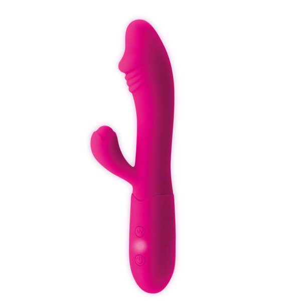 Candy Vibrador con Conejito Punto G USB Silicona Fucshia - Imagen 4