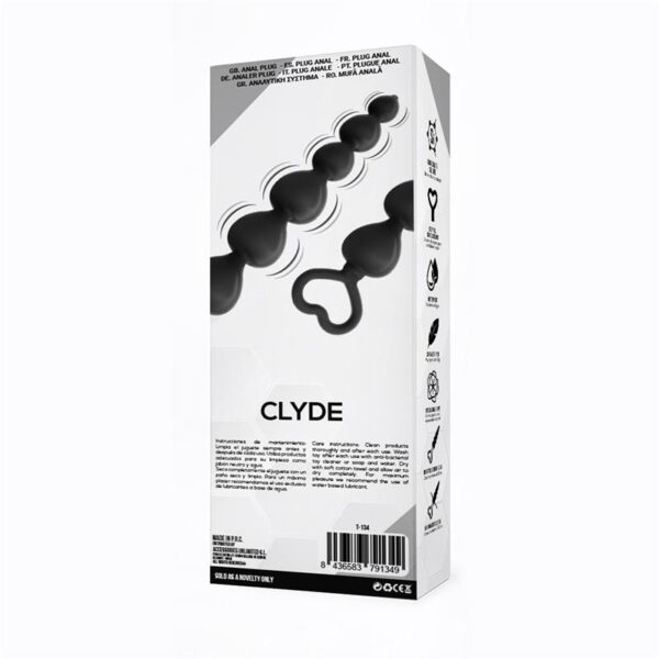 Clyde Plug Anal con Bolas con Aro de Fcil Extraccin Silicona Negro - Imagen 3