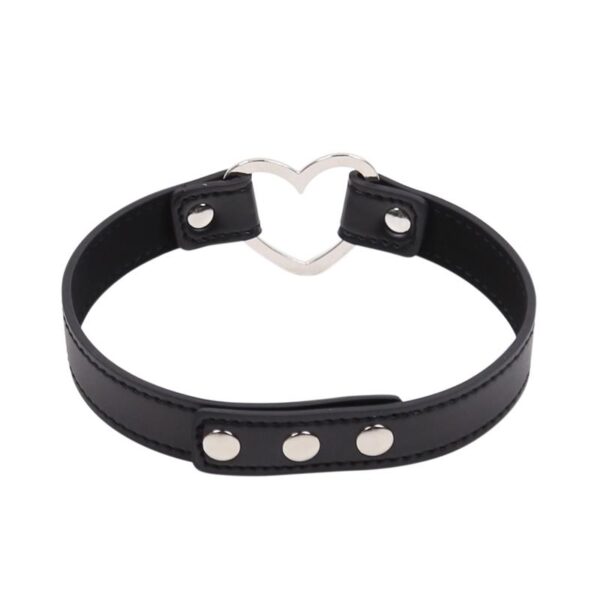 Collar con Aro en Forma de Corazón Ajustable 41,5 cm Negro - Imagen 3