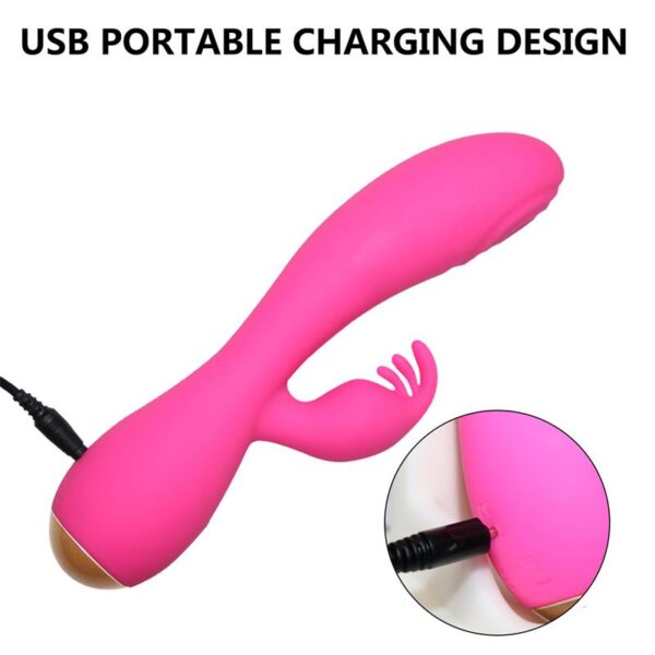 Conejito Vibrador Magic Stick con Pulsación Fucsia - Imagen 5