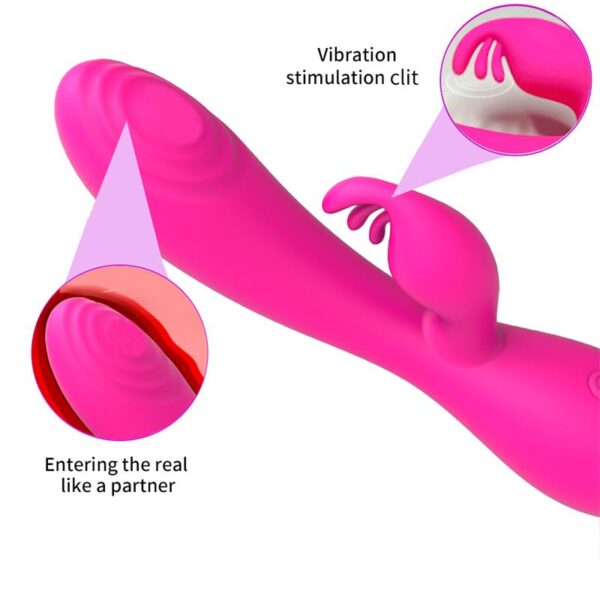 Conejito Vibrador Magic Stick con Pulsación Fucsia - Imagen 6