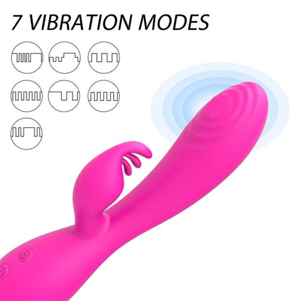 Conejito Vibrador Magic Stick con Pulsación Fucsia - Imagen 3