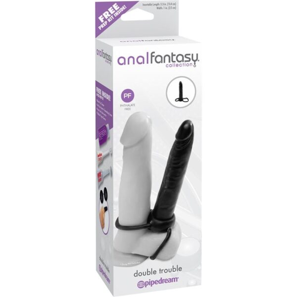 Dildo Anal Double Trouble - Color Negro - Imagen 3