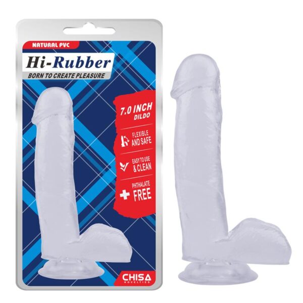 Dildo Hi-Rubber 7 Transparente - Imagen 2