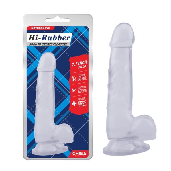 Dildo Hi-Rubber 7.7 Transparente - Imagen 2