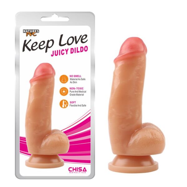 Dildo Juicy 18.5 x 5 cm Natural - Imagen 2