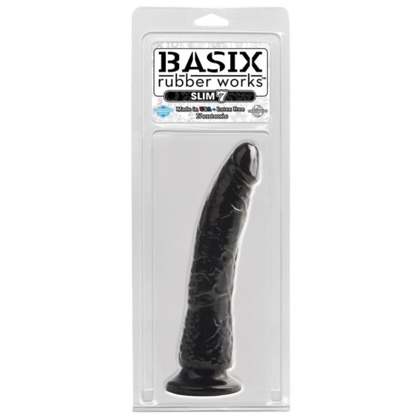 Dildo Slim 17,78 cm con Ventosa - Color Negro - Imagen 2