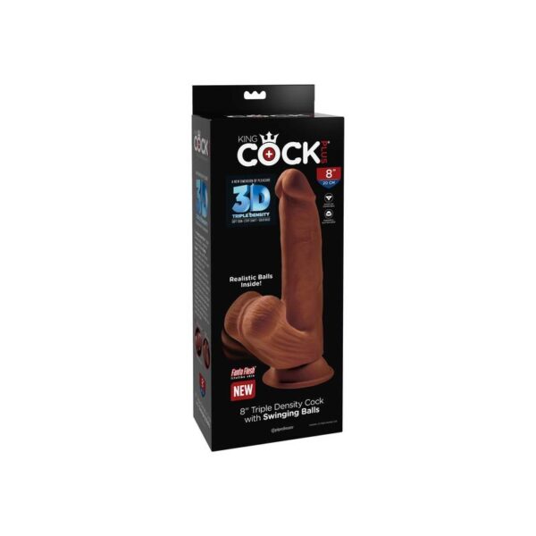 Dildo Triple Densidad Testculos Oscilantes 8 Caramelo - Imagen 5