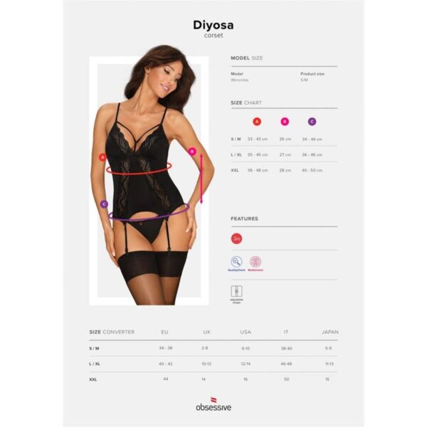 Diyosa Corset con Tanga Negro - Imagen 3