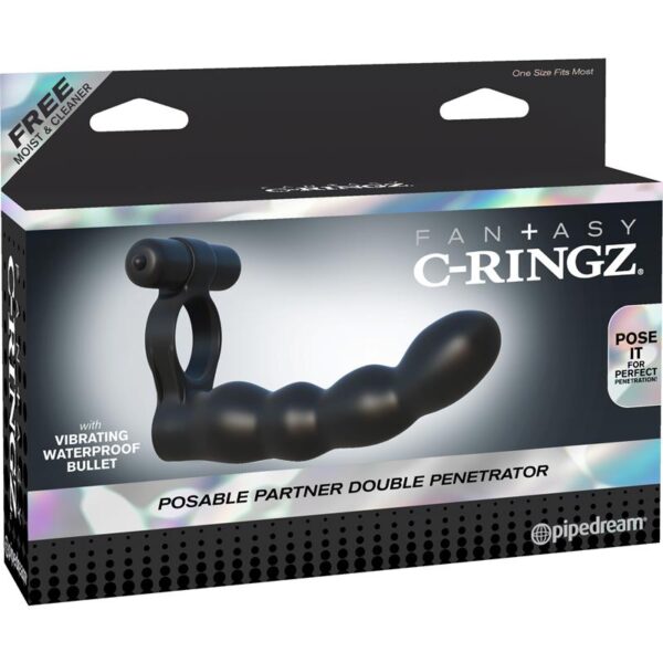 Fantasy C-Ringz Anillo Doble Penetrador Flexible Negro - Imagen 3