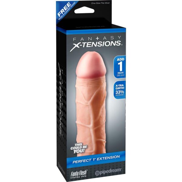 Fantasy X-tensions Perfect 2,54 cm Extensin de Pene - Color Natural - Imagen 4