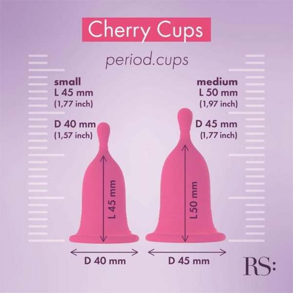 Femcare Cherry Cup Kit Copas Menstruales dos Tallas - Imagen 4