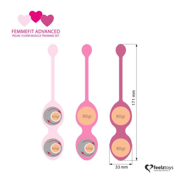 Femmefit Set 3 Bolas Ejercicios Avanzados de Suelo Pélvico - Imagen 5