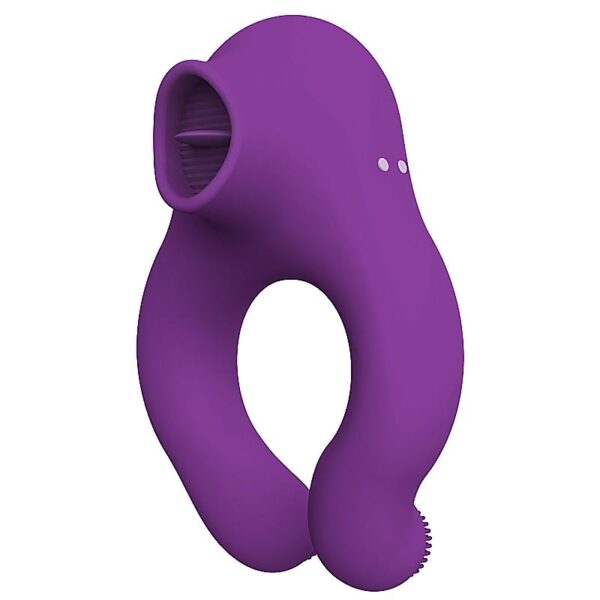 Fenda Anillo Vibrador con Lengua Estimulador y Control Remoto 3 Motores USB Magnético - Imagen 3