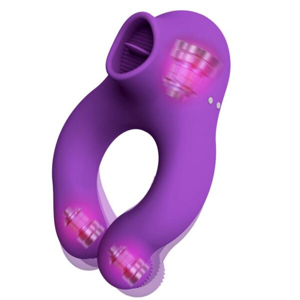 Fenda Anillo Vibrador con Lengua Estimulador y Control Remoto 3 Motores USB Magnético - Imagen 5