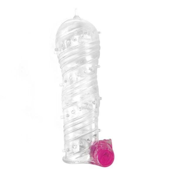 Funda para el Pene Texturizada con Bala Vibradora Transparente - Imagen 3