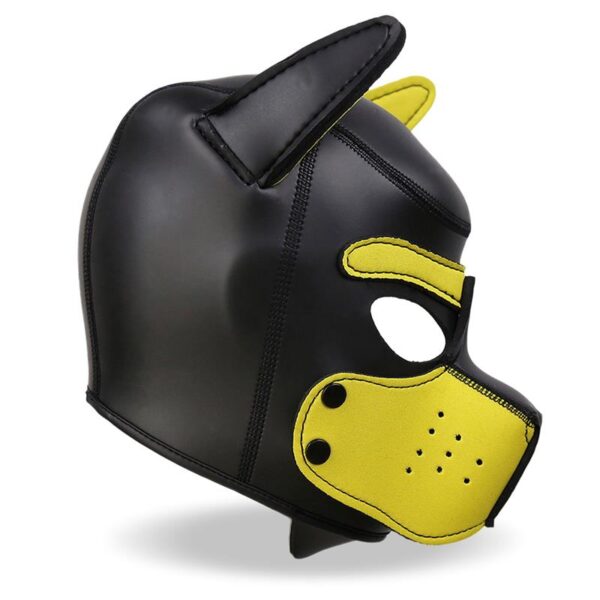 Hound Máscara de Perro Neopreno Hocico Extraìble Negro/Amarillo Talla única - Imagen 4