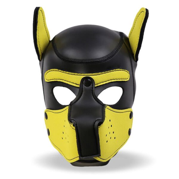 Hound Máscara de Perro Neopreno Hocico Extraìble Negro/Amarillo Talla única - Imagen 3