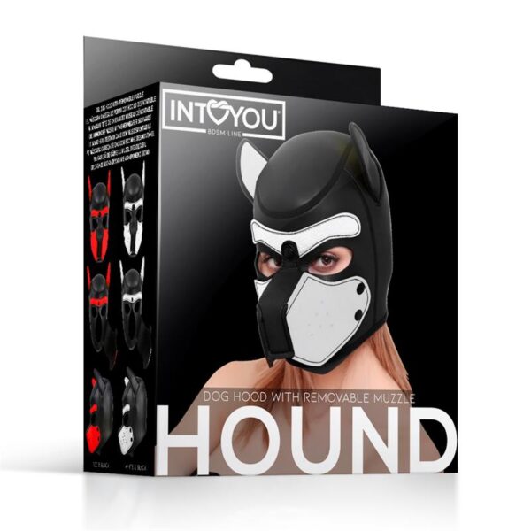 Hound Mscara de Perro Neopreno Hocido Extrable Negro/Blanco Talla nica - Imagen 6