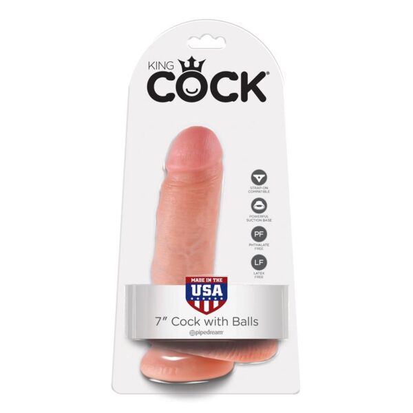 King Cock Pene con Testculos de 7 - Color Natural - Imagen 2