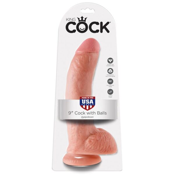 King Cock Pene con Testculos de 9 - Color Natural - Imagen 2