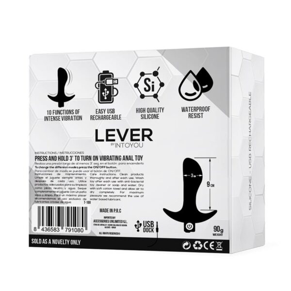 Lever Plug Anal con Vibración USB Silicona - Imagen 6