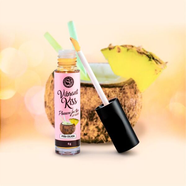 Lip Gloss Vibrant Kiss Sabor Piña Colada - Imagen 3