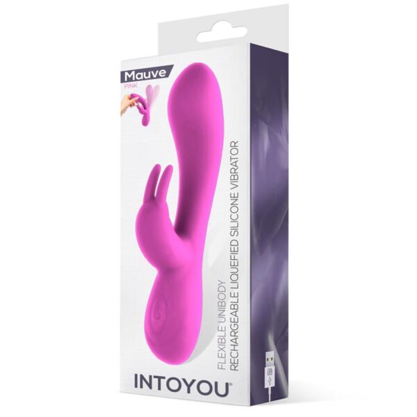 Mauve Vibrador Unibody Silicona Lìquida USB Rosa - Imagen 5