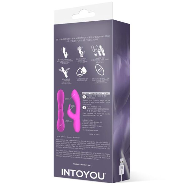 Mauve Vibrador Unibody Silicona Lìquida USB Rosa - Imagen 6