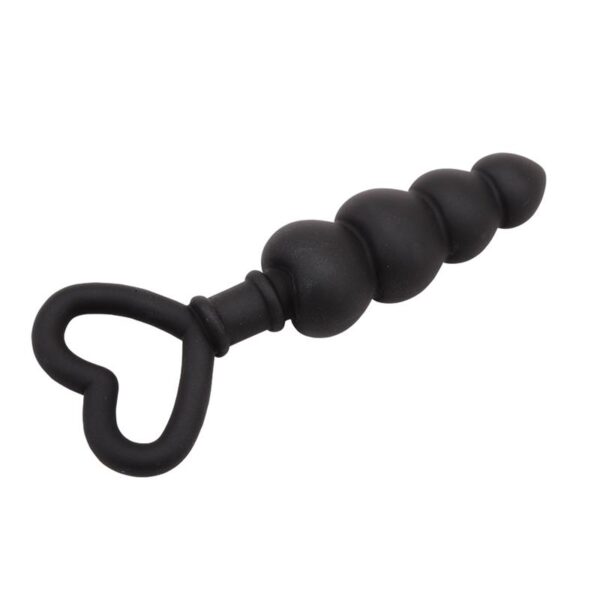 Mini Cadena Anal 15.6 x 3.4 cm Silicona Negro - Imagen 2