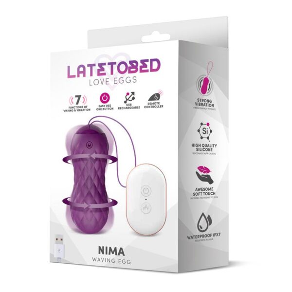 Nima Huevo Vibrador con Movimiento Wave Control Remoto USB Silicona Púrpura - Imagen 6